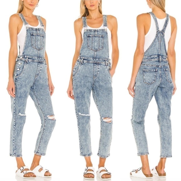 BLANK NYC x REVOLVE Knees Weak Acid Wash Vintage Denim Overalls - Picture 1 of 10